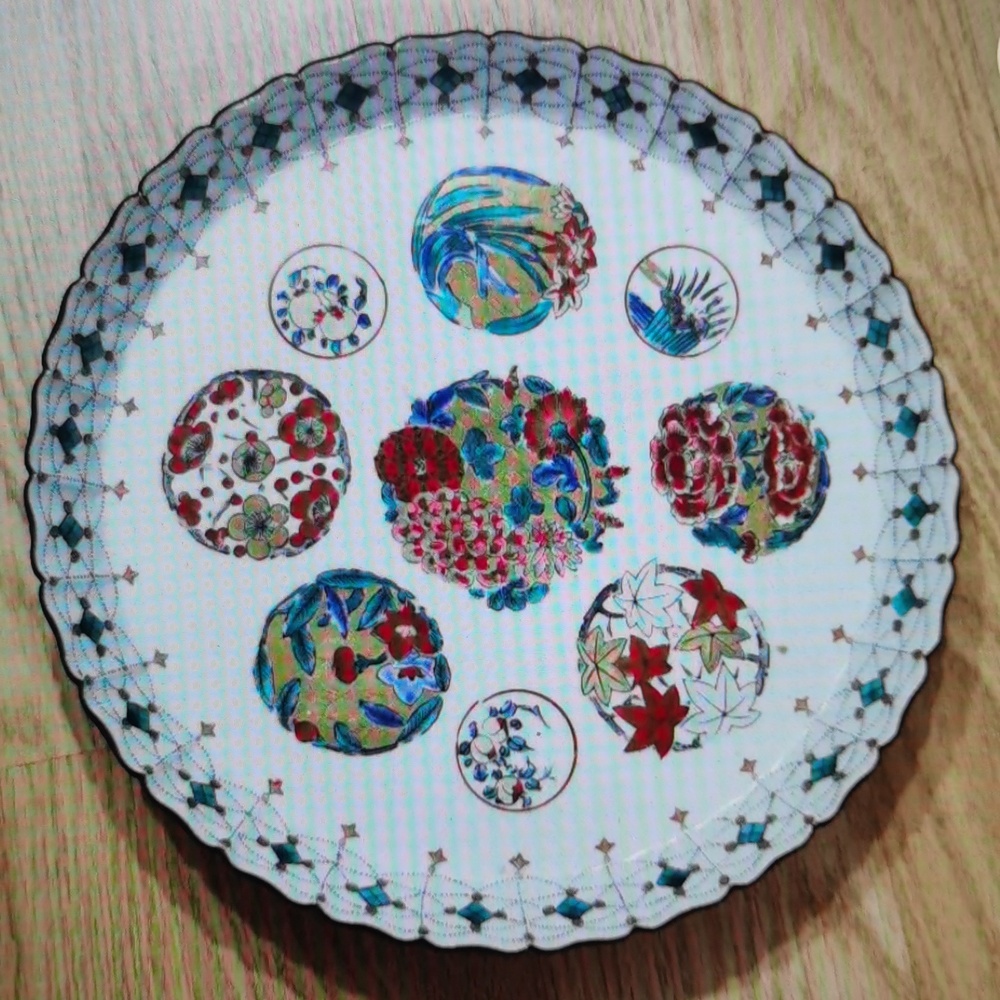 Japanese 19th Century Edo Kors Kutani FUKUSHIMA Mark Plate 10 1/4 Inches